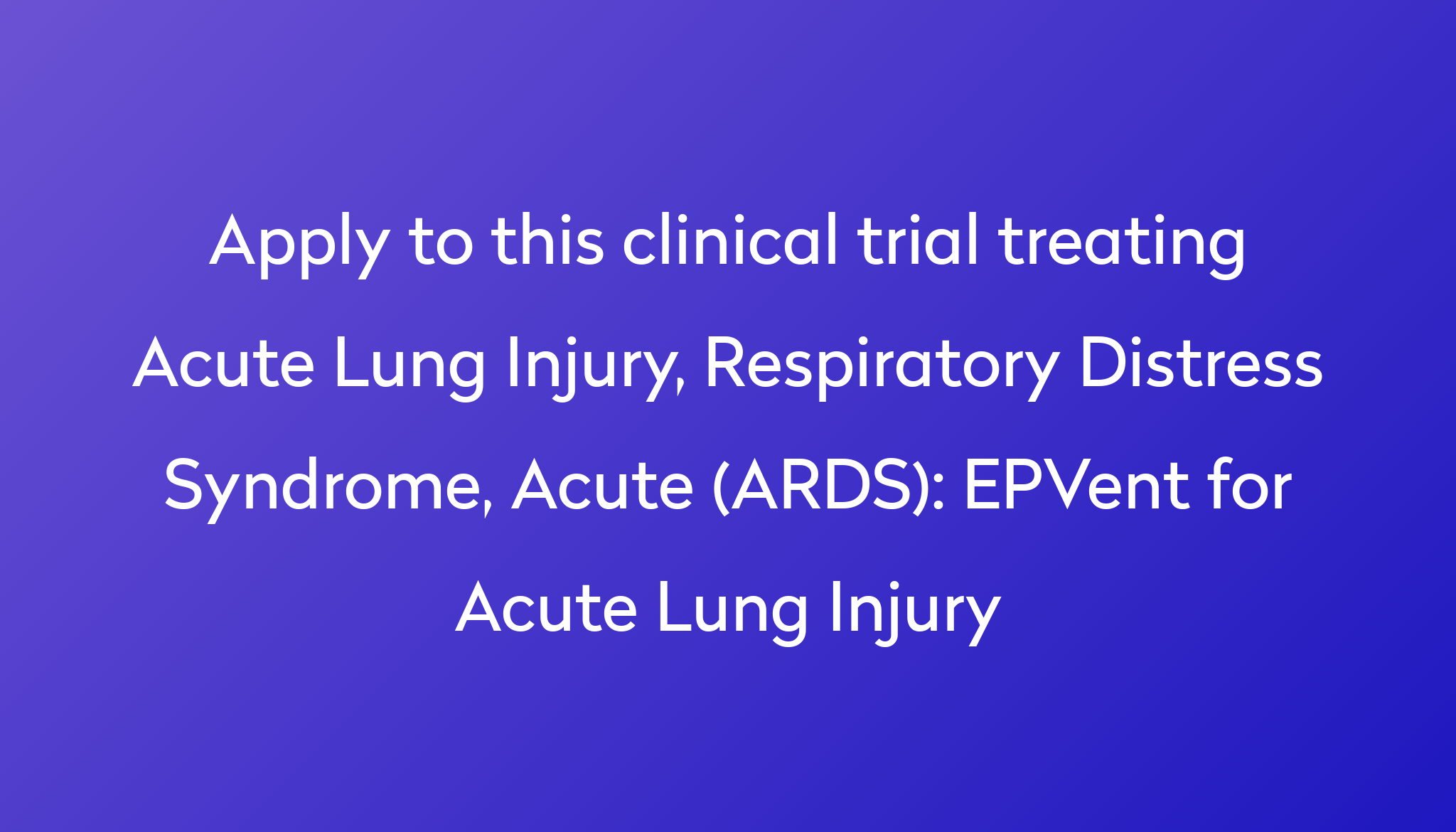 Description Of Acute Lung Injury